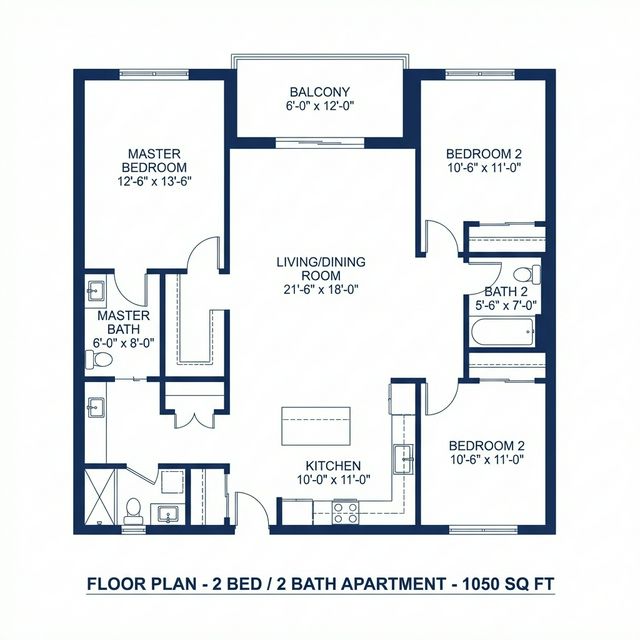 The Legacy — 2BR floor plan